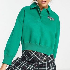 Nike Phoenix Fleece Retro Crop Zip Polo Top